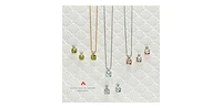 14K White Gold Aquamarine and Canadian Diamond Pendant - 18"