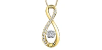 10K Yellow Gold 0.10cttw Diamond Pulse Pendant, 18"