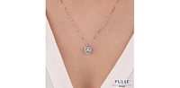 10K White Gold 0.35cttw Diamond Pulse Pendant, 18"
