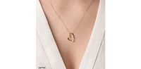 10K Yellow Gold 0.01cttw Diamond Heart Pendant, 18"