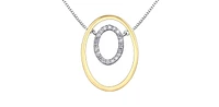 10K Yellow Gold 0.12cttw Diamond Pendant, 18"