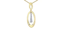 10K Yellow Gold 0.10cttw Diamond Necklace, 18"