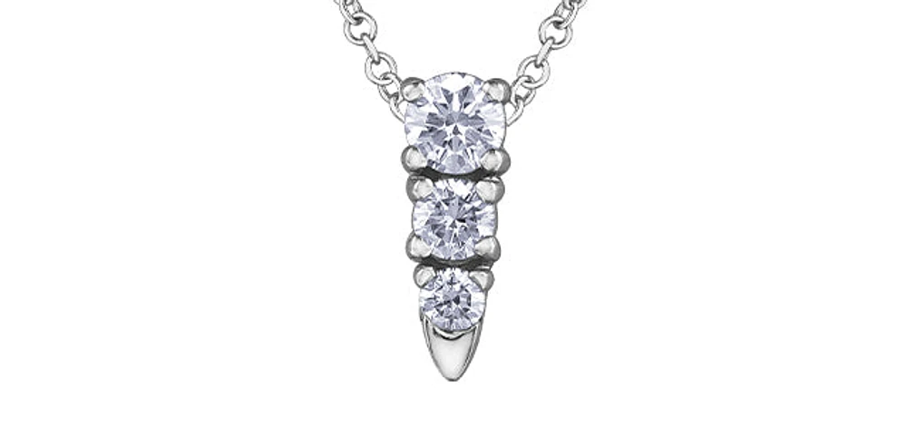 14K Gold 0.25cttw Canadian Diamond Pendant, 18"