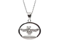 925 Sterling Silver 0.015cttw Canadian Diamond Thunderbird Pendant