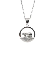 925 Sterling Silver 0.015cttw Canadian Diamond Mother Bear and Cub Pendant