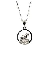 925 Sterling Silver 0.015cttw Canadian Diamond Nakoda Bear Pendant