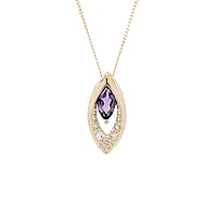 10K Yellow Gold Amethyst and Diamond Pendant