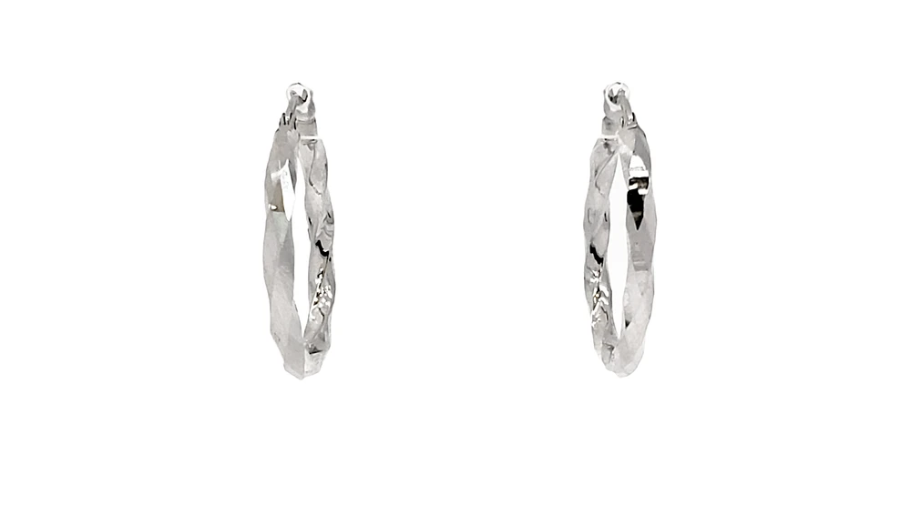 10K White Gold 27mm Earrings