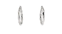 10K White Gold 27mm Earrings