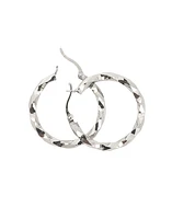 10K White Gold 27mm Earrings