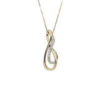 10K Yellow Gold 0.075cttw Diamond Pendant, 18"