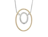 10K Yellow Gold 0.12cttw Diamond Pendant, 18"