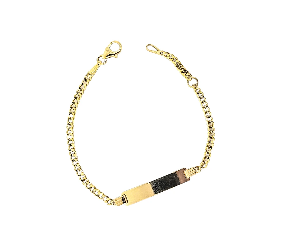 10K Gold Bracelet with Engravable Plate