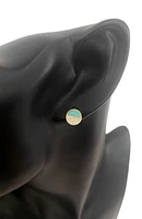 14K Yellow Gold 0.46cttw Turquoise and 0.12cttw Diamond Earrings
