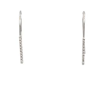 14K White Gold 0.09cttw Diamond Dangle Earrings