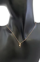 14K Rose Gold 0.03cttw Diamond Seahorse Pendant, 18"