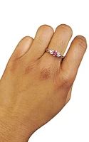 10K White Gold 0.45cttw Pink Tourmaline and 0.02cttw Diamond Ring, Size 7
