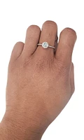 10K White Gold 0.30cttw Aquamarine and 0.08cttw Diamond Ring, size 7