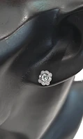 10K White Gold 0.30cttw Aquamarine and 0.053cttw Diamond Halo Earrings