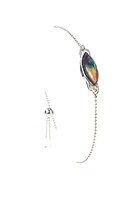 925 Sterling Silver Ammolite Bracelet - 16mm x 7mm