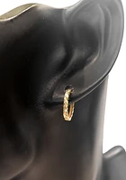 10K Yellow Gold 14mm Hoop / Huggie / Hinged Earrings
