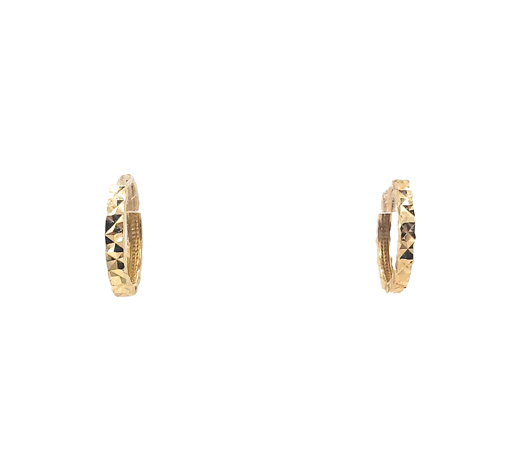 10K Yellow Gold 14mm Hoop / Huggie / Hinged Earrings