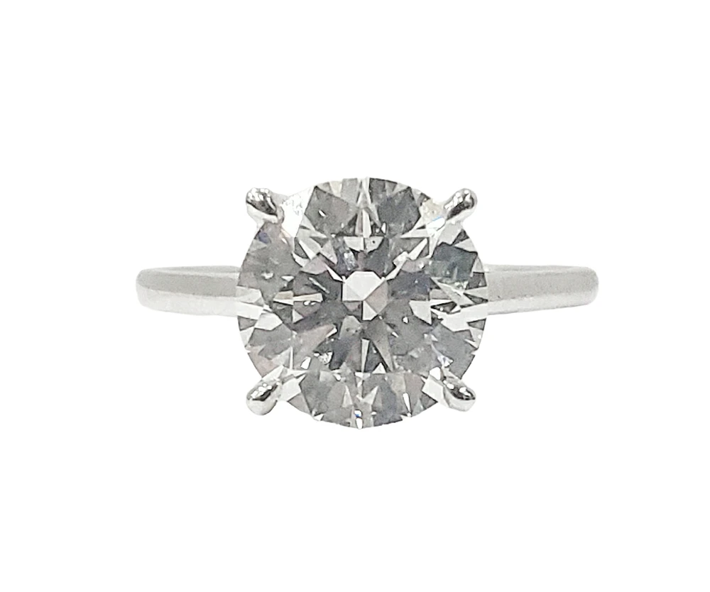 14K Gold 3.03cttw Lab Grown Round Brilliant Cut Diamond Ring - / White
