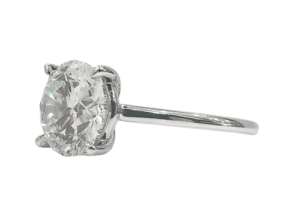 14K Gold 3.03cttw Lab Grown Round Brilliant Cut Diamond Ring - / White
