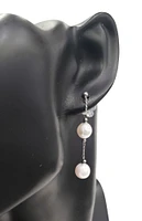 14K White Gold 7.5-8.0mm Cultured Pearl Dangle Earring