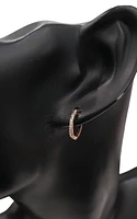10K Rose Gold 0.05cttw Diamond Hoop / Huggie Earrings