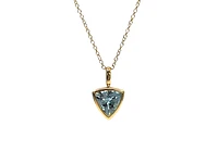 10/14K Yellow Gold 0.56cttw Aquamarine Pendant, 18"