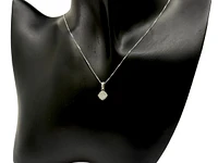 14K White Gold 0.34cttw Princess Cut Canadian Diamond Pendant, 18"