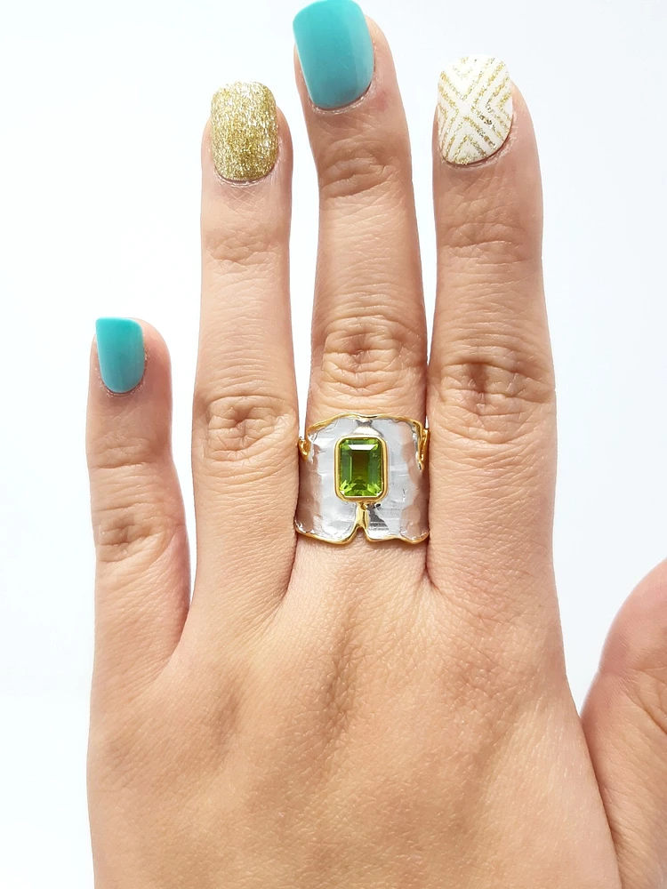 Silver and Peridot Ring