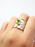 Silver and Peridot Ring