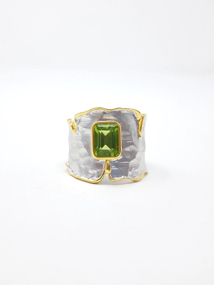 Silver and Peridot Ring