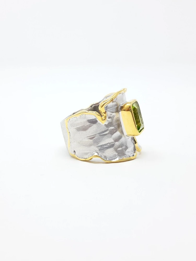 Silver and Peridot Ring