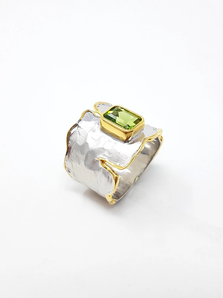 Silver and Peridot Ring
