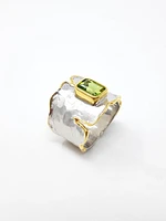 Silver and Peridot Ring