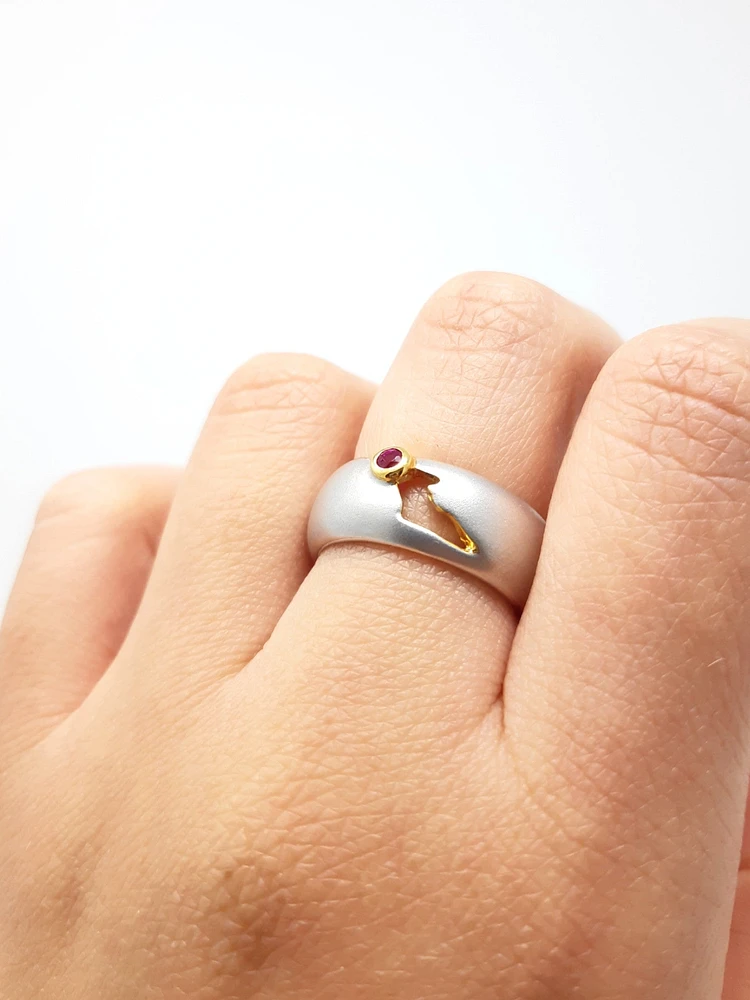 Silver and Ruby Ring