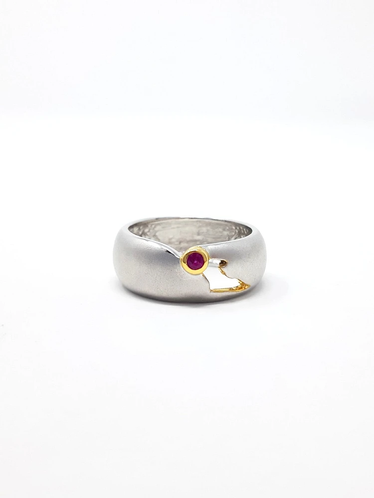 Silver and Ruby Ring
