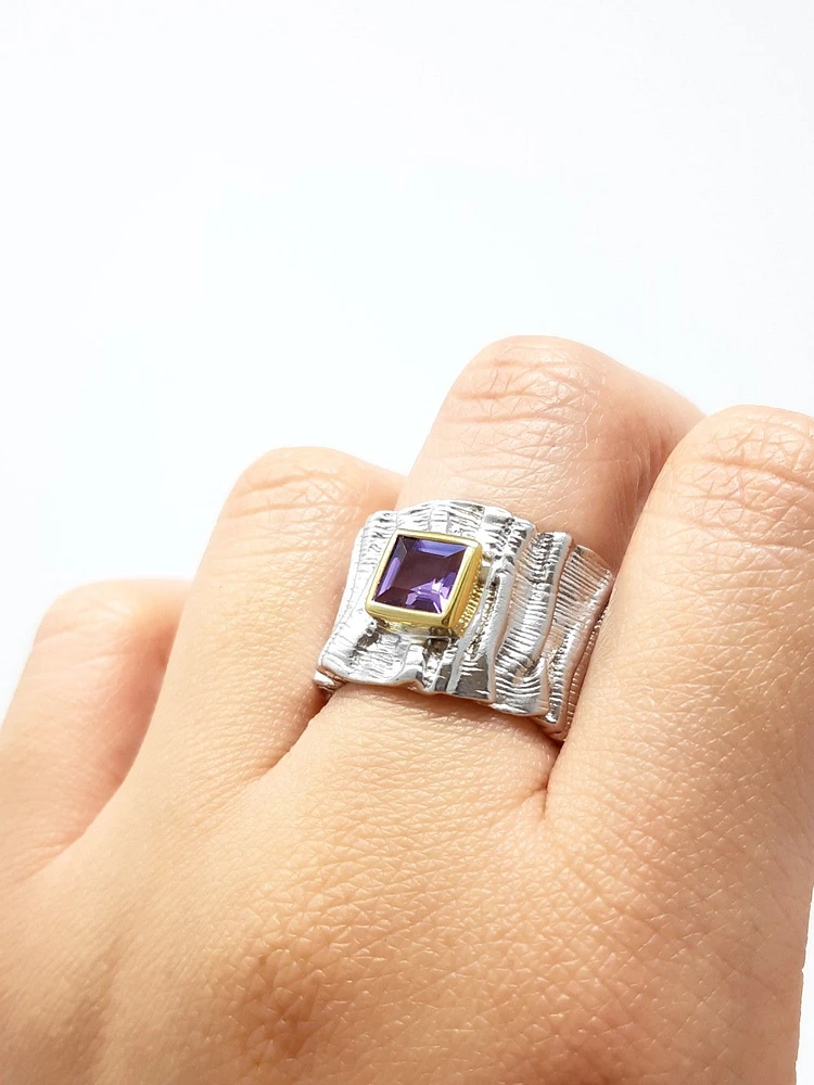 Silver and Amethyst Ring