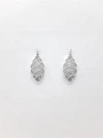 14K White Gold 0.52cttw Round Cut Diamond Dangle Earrings