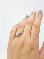 18K White & Rose Gold 0.70cttw Cushion Cut Canadian Diamond Engagement Ring, size 6.5