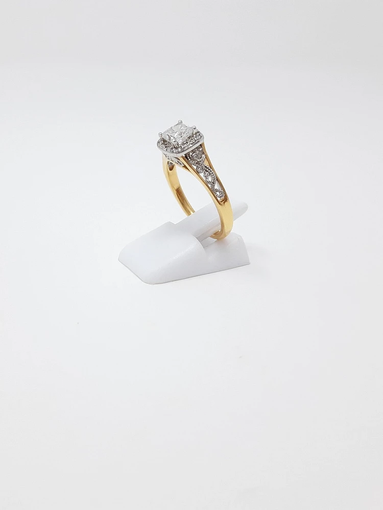 18K White & Rose Gold 0.70cttw Cushion Cut Canadian Diamond Engagement Ring, size 6.5