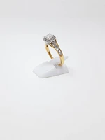 18K White & Rose Gold 0.70cttw Cushion Cut Canadian Diamond Engagement Ring, size 6.5