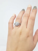 14K White Gold 0.66cttw Diamond Halo Engagement Ring - 4.5 / 14K Rose Gold