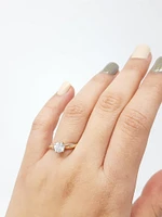18K White & Rose Gold 0.60cttw Canadian Diamond Engagement Ring, size 6.5