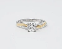 18K White & Rose Gold 0.60cttw Canadian Diamond Engagement Ring, size 6.5