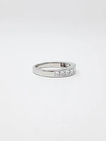 14K White Gold 1.00cttw Princess Cut Diamond Channel Anniversary Band, 6.5 - /
