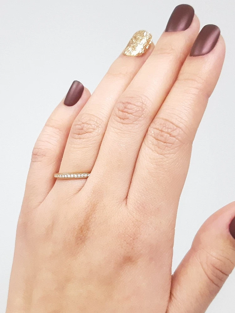 10K Yellow Gold 0.10cttw Diamond Ring, size 6.5